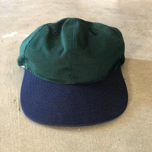 2 Tone Green/Navy Blank Flat Bill Unstructured Dad